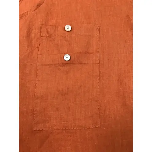 FORCYNTHIA Linen Asym Shirt Dress