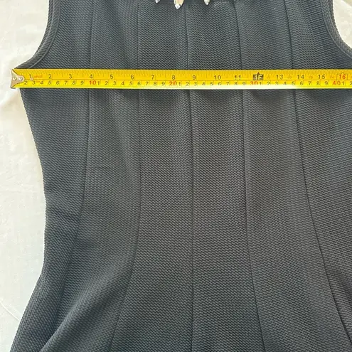 Haani Womens Black Rhinestone Round Neck Sleeveless Dress Size PS