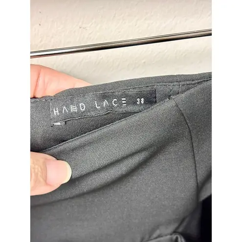 Hand Lace Roller Neck Crop Top & Cutout Midi Skirt Set Black Women 38 / US 4