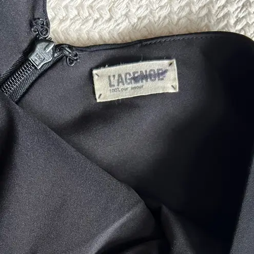 L'Agence Bateau Neckline Black Sheath Dress