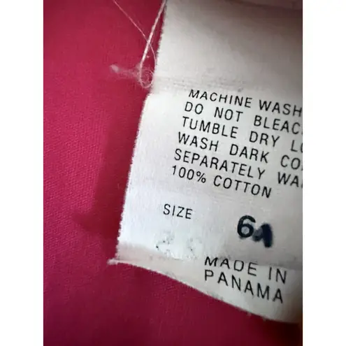 My Name Is Panama Button Up Vintage Pink Hand Embroidered Funky Fruit Sz S 6