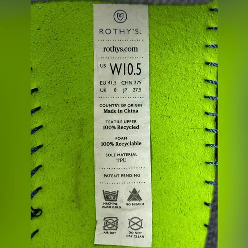 Rothy's The Sneaker Gray Camo Slip On Round Toe Flats Shoes Womens Size 10.5