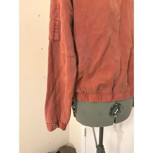 Lola Rae Gemma Tencel Bomber Jacket Burnt Orange Medium