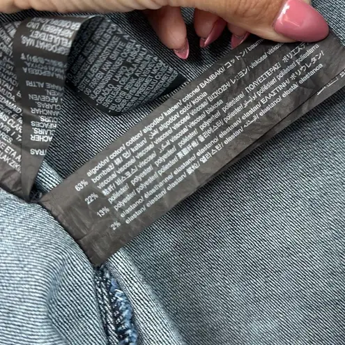 ZARA  Blogger Favorite Viral Denim Back Zip Strapless Bodycon Midi Dress Small