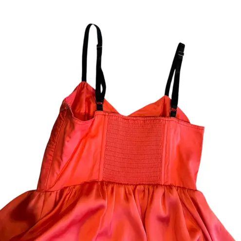 Vintage Y2K Layered Ruffle Mini Dress Corset Top Sleeveless Coral 80s vibes Red