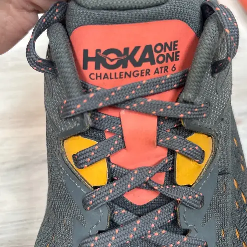 Hoka One One Challenger ATR 6 Women's 9B Trail Running Shoes Gray Orange Walking Size 9