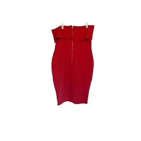 ASOS  Burgundy‎ Red Strapless Cocktail Dress Size 14