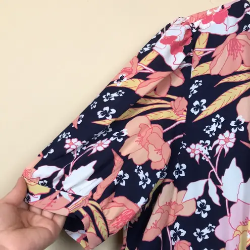 Julia Jordan Women’s Floral Print Puff Sleeve Mock Neck Leg Slit Maxi Dress