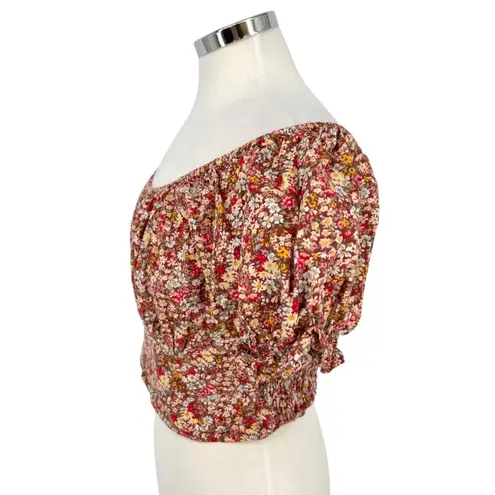 Sim & Sam Floral Off-Shoulder Puff Sleeve Crop Top Size XL