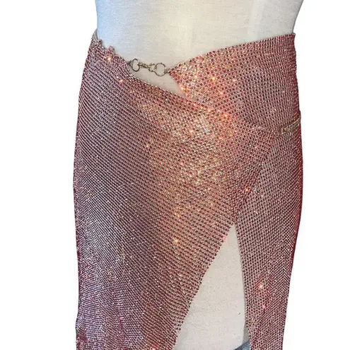 Poster Girl Rhinestone Syphera Skirt in Aperol Spritz XSmall New Women Chainmail
