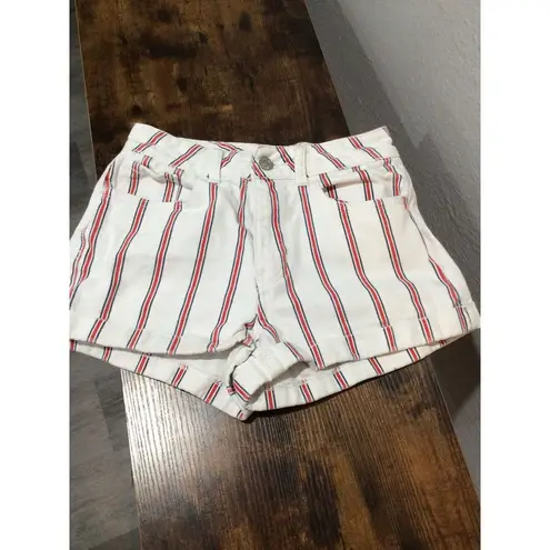 PacSun  Los Angeles Mom short striped red white blue Size 23 cotton  2" inseam