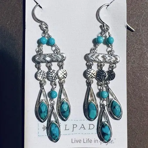 Silpada Turquoise Magnesite Sterling Silver Chandelier Drop Earrings W2838