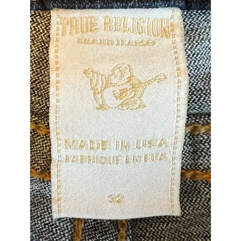 True Religion  Becky Jeans Womens Size 32" Blue Bootcut Dark Wash Distressed