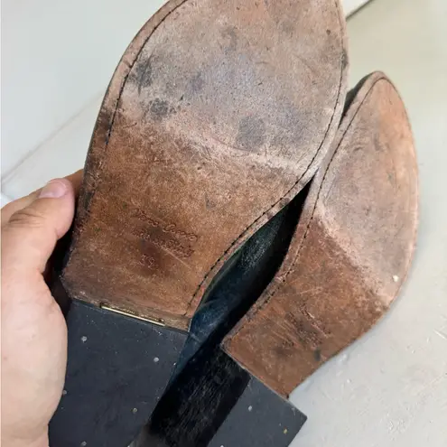 Golden Goose  Crosby Night Blue Leather Western Boot Size 39 (their US 9)