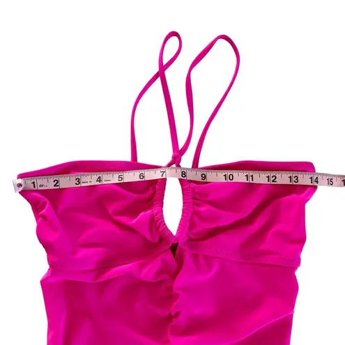 Scotch & Soda Hot Pink Ruched Front Keyhole One Piece Swimsuit Size Medium NWT