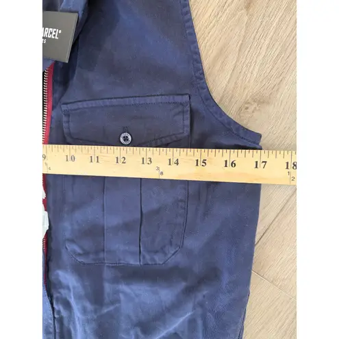 Etienne Marcel Belted Slim Leg Cargo Jumpsuit Tencel Navy Aviator Casual XS Blue