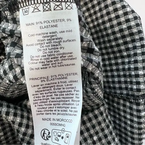 Hunza G Gingham Seersucker Halter Mini Dress Black Sz M Size M