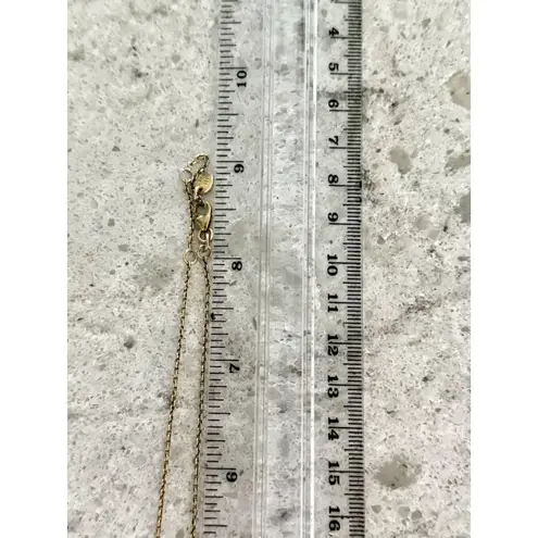 Necklace Gold Plated Sterling Silver With Green Stone