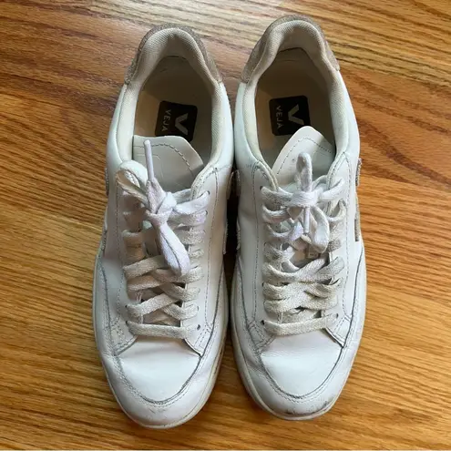 VEJA white and beige sneakers size 6