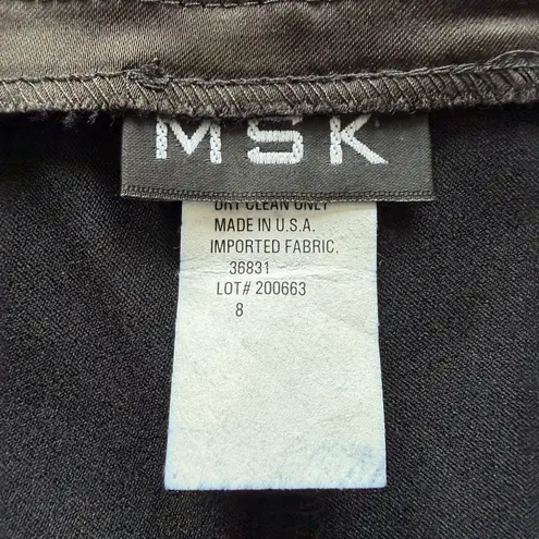 VTG MSK Women's Black Satin Dress Pants Size 8 Flare Leg Style 36831 Made USA