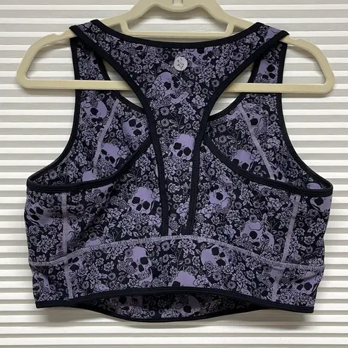 Torrid 2X //  Floral Skull Print Low-Impact Wireless Longline Active Sports Bra