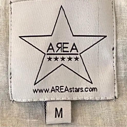 AREA STARS Aurora Smocked Mini Dress with puff sleeves and ruffles Medium EUC Black