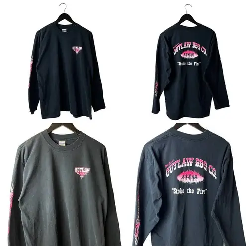 Urban Outfitters Vintage Outlaw BBQ Co T Shirt Black Large L Graphic Tee