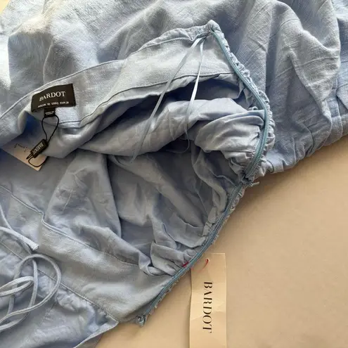 Bardot NWT Cindy dreamer dress strappy top gathered side mini dress blue small 6