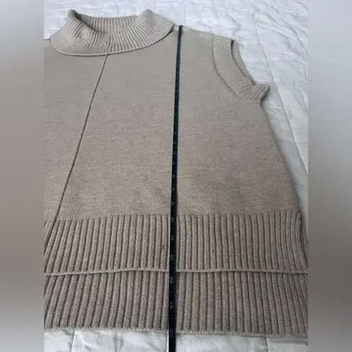 Moth X Anthro Beige Slouchy Oversized Turtle Neck Sleeveless Sweater Vest