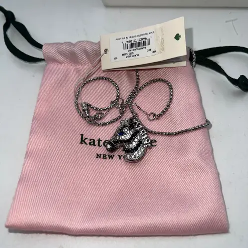 Kate Spade New York Earn Your Stripes Zebra Pendant Necklace Black Multi Silver