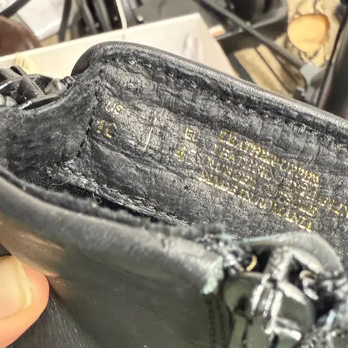 Mark Jenkins Black Chunky Leather Combat Buckle Boots Sz 10