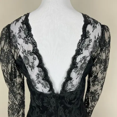 Gunne Sax Jessica McClintock Dress 11/12 Sequin Lace Whimsigoth VTG Deadstock