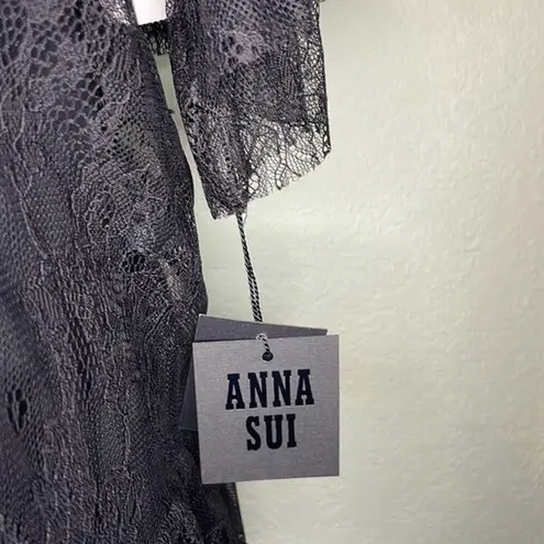 Anna Sui lace drop waist top black