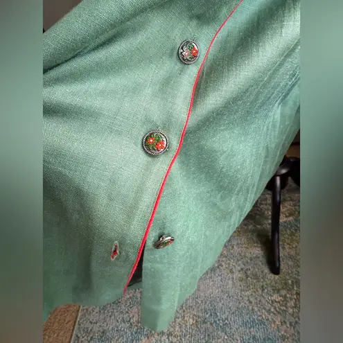 Vintage Meico Landhaus holiday poinsettias skirt jacket set, size EU 46 Red