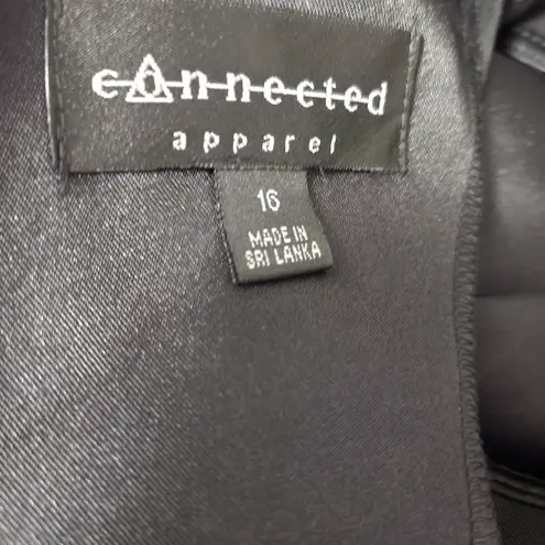 Connected Apparel black beaded sleevelwss sheath dress size 16