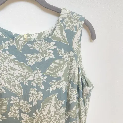 Van Heusen Vintage Palm Tree Seafoam Sleeveless Cream Sheath Dress Women's 8