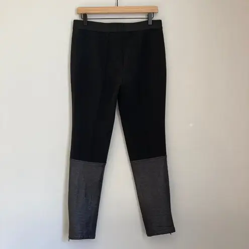 Emerson Fry Pants Womens 4 Black Ponte Pencil Faux Leather Minimalist Capsule