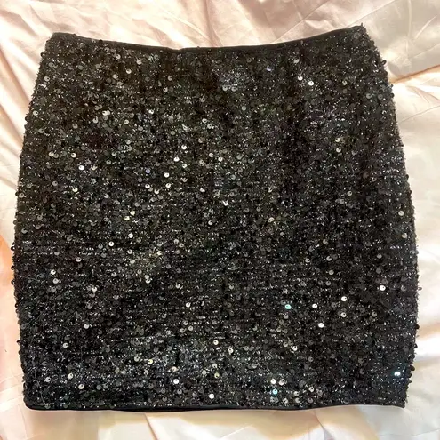 NWOT Black sequin mini skirt