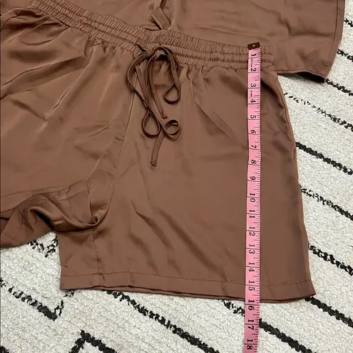 PRETTYGARDEN Silk Short Sleeve Pajama Set