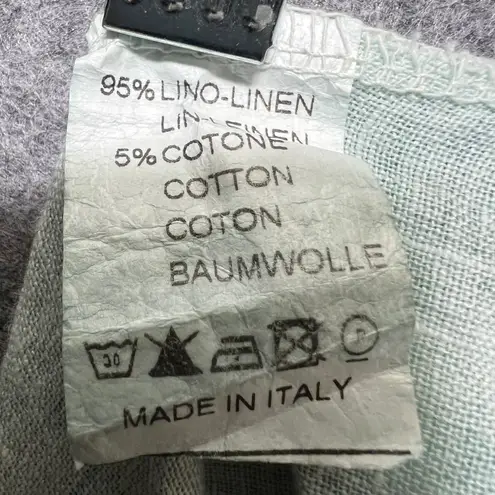 Inizio Made in Italy Linen Pants S Mint Green Lagenlook Wide Waistband Cropped