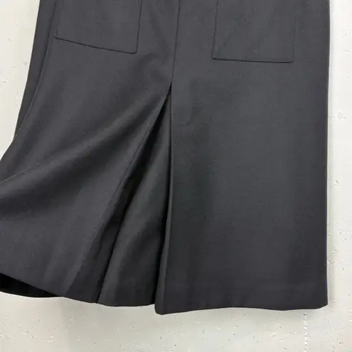 Pendleton Womens 100% Virgin Wool Kick Pleat Skirt Front Pockets Lined Black 12