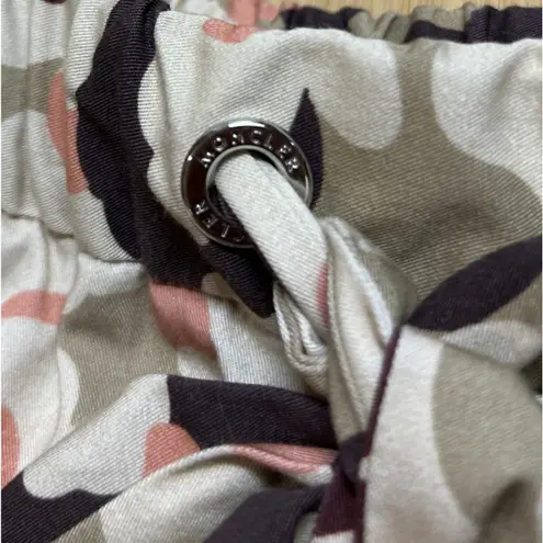 Moncler Women M Shorts Tan Pink Camouflage Cotton High Waist Drawstring IT 44