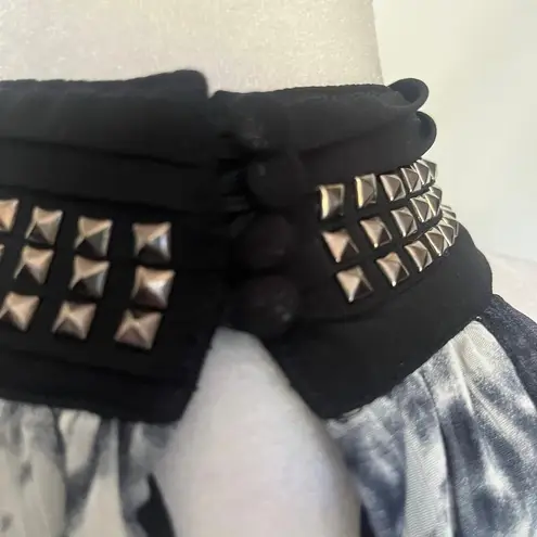 Gracia FASHION Bubble Hem Drop Waist Studded Halter Dress Sz Large Grunge Y2K