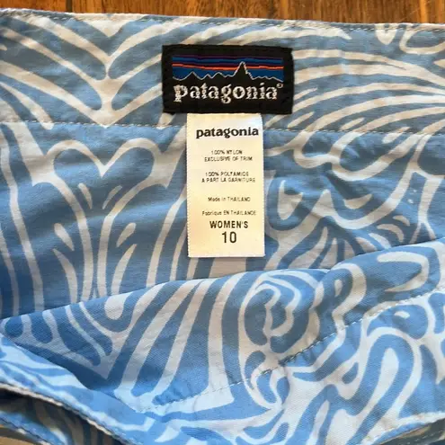 Patagonia  Button Out Boardie 100% Nylon Blue Island Mini Wrap Skirt Size 10