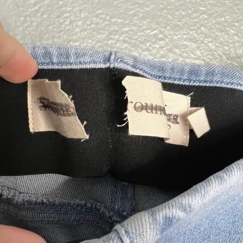 Soft Surroundings Pull On Skinny Jeans Size 3X Light Faded Wash Whiskering NEW