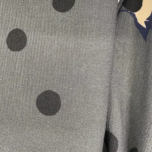 Boden Floral Polka Dot Print A Line Mini Dress Scoop Neck Gray Pink Womens 2R Size 2