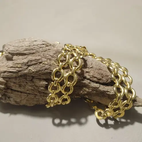 Gold Chain Size 32 Link Double Link Belt Buckle Vintage Style Adjustable Plated