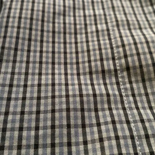 Brooks Brothers Vintage blue plaid long cotton blend trench coat, size medium