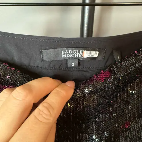 Badgley Mischka Plum Pink black Sequin party
Pants Size 2