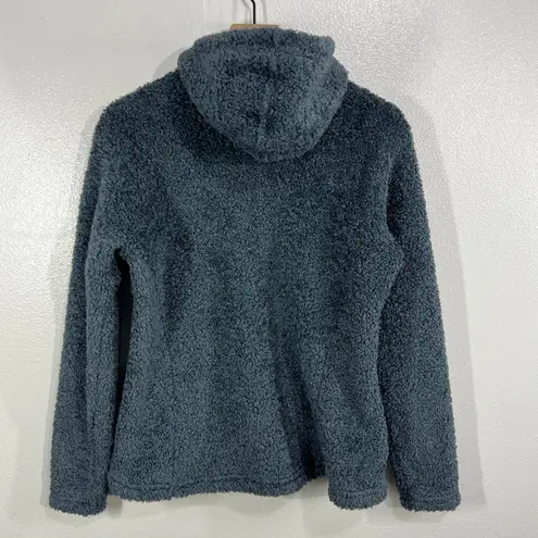 Mountain Hardwear Women's Medium Blue Sherpa Fleece Hoodie Pullover Made in USA